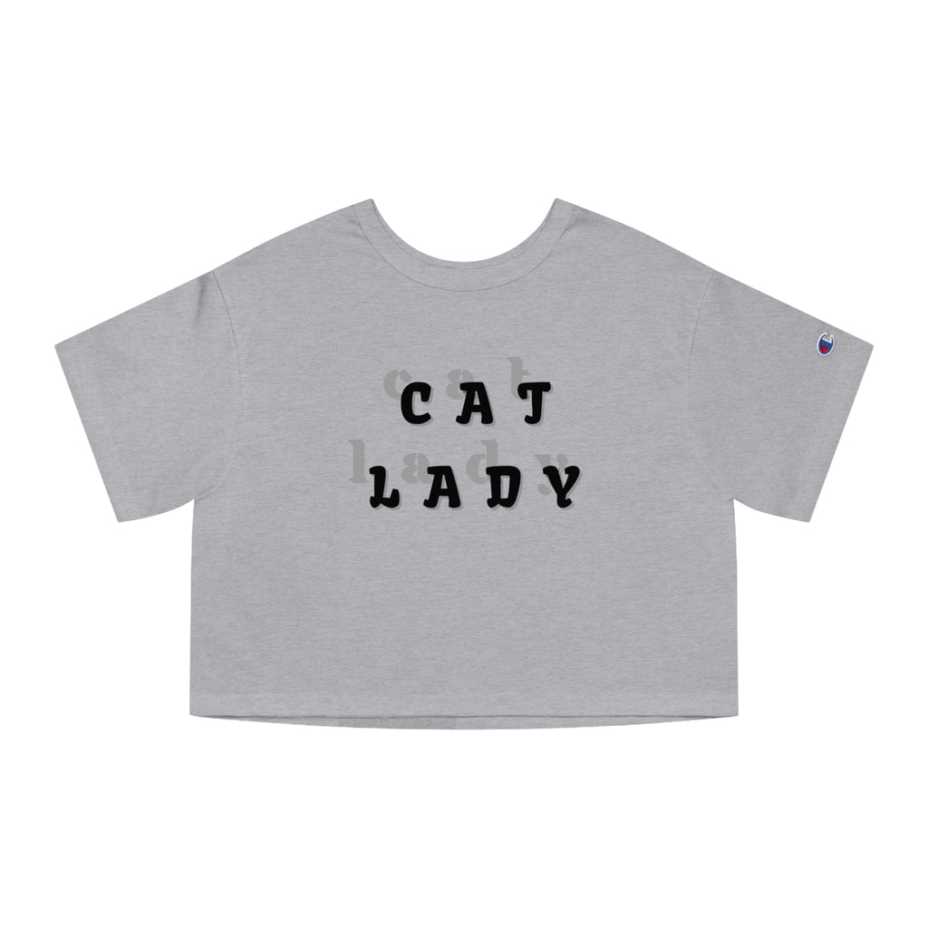 Cat Lady Champion Women's Heritage Cropped T - Shirt - T - Shirt - Epileptic Al’s Shop