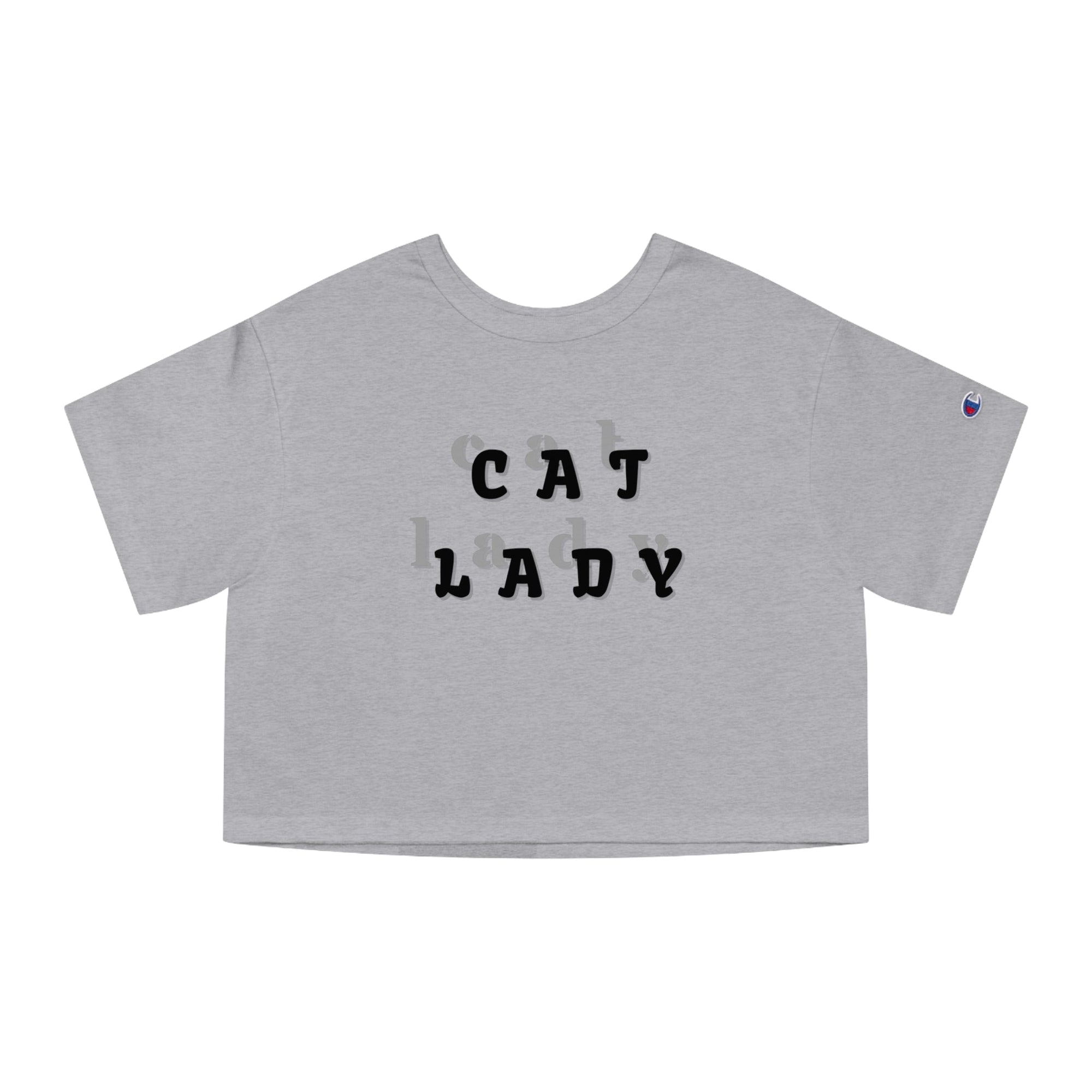 Cat Lady Champion Women's Heritage Cropped T - Shirt - T - Shirt - Epileptic Al’s Shop