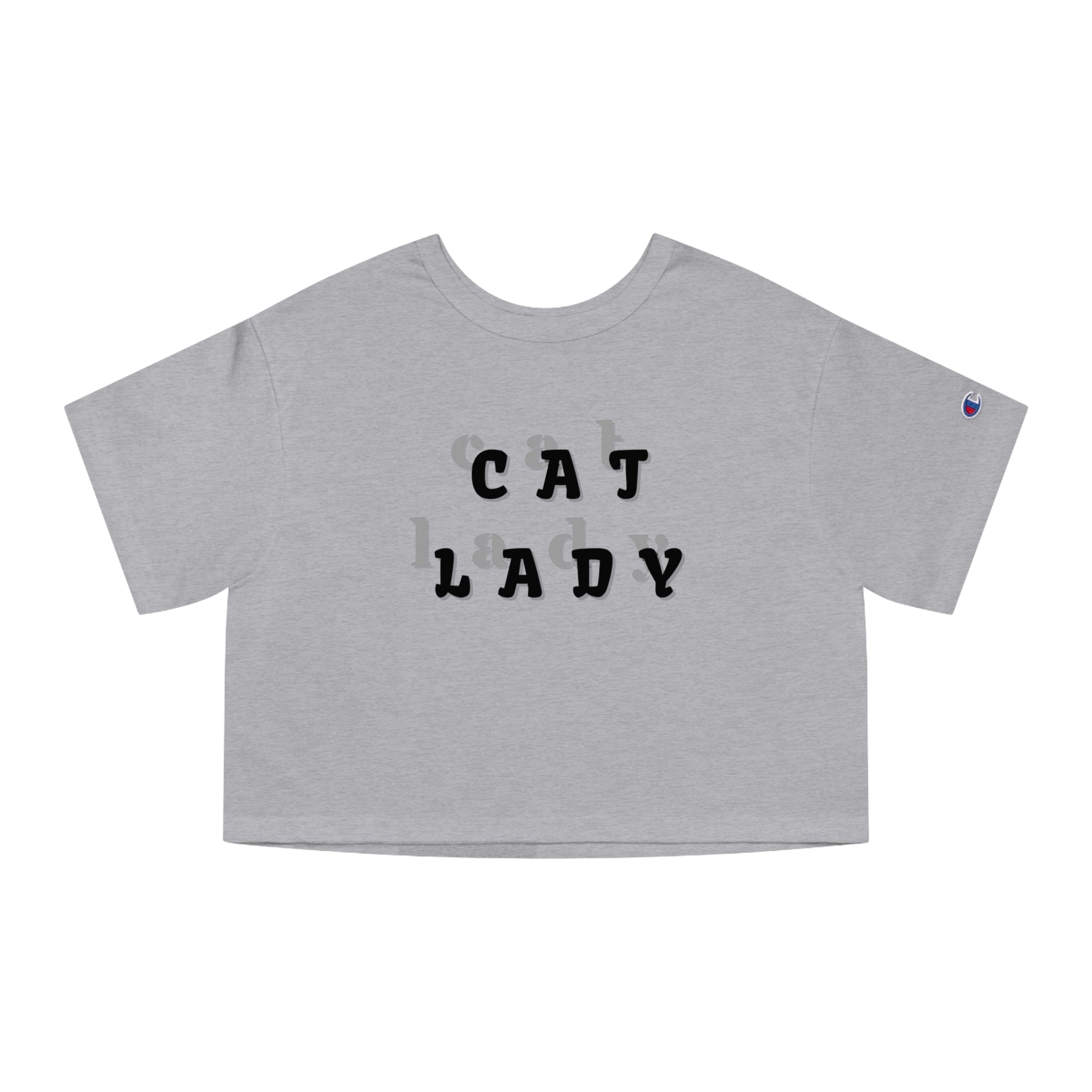 Cat Lady Champion Women's Heritage Cropped T - Shirt - T - Shirt - Epileptic Al’s Shop