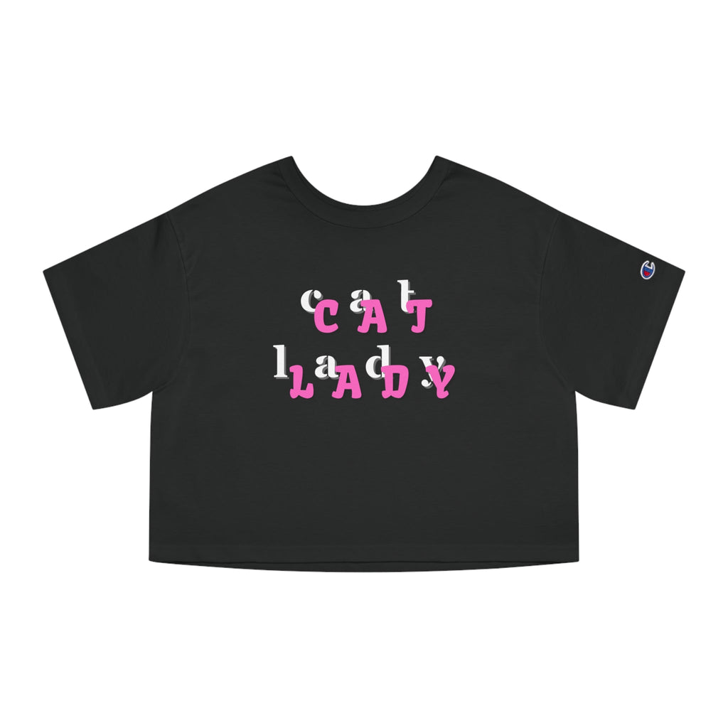 Cat Lady Champion Women's Heritage Cropped T - Shirt - T - Shirt - Epileptic Al’s Shop
