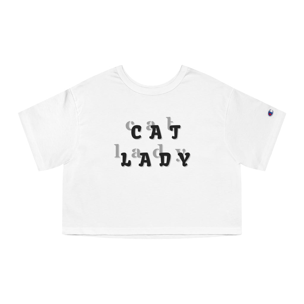 Cat Lady Champion Women's Heritage Cropped T - Shirt - T - Shirt - Epileptic Al’s Shop