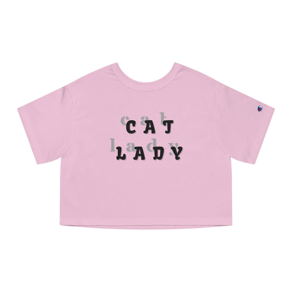Cat Lady Champion Women's Heritage Cropped T - Shirt - T - Shirt - Epileptic Al’s Shop