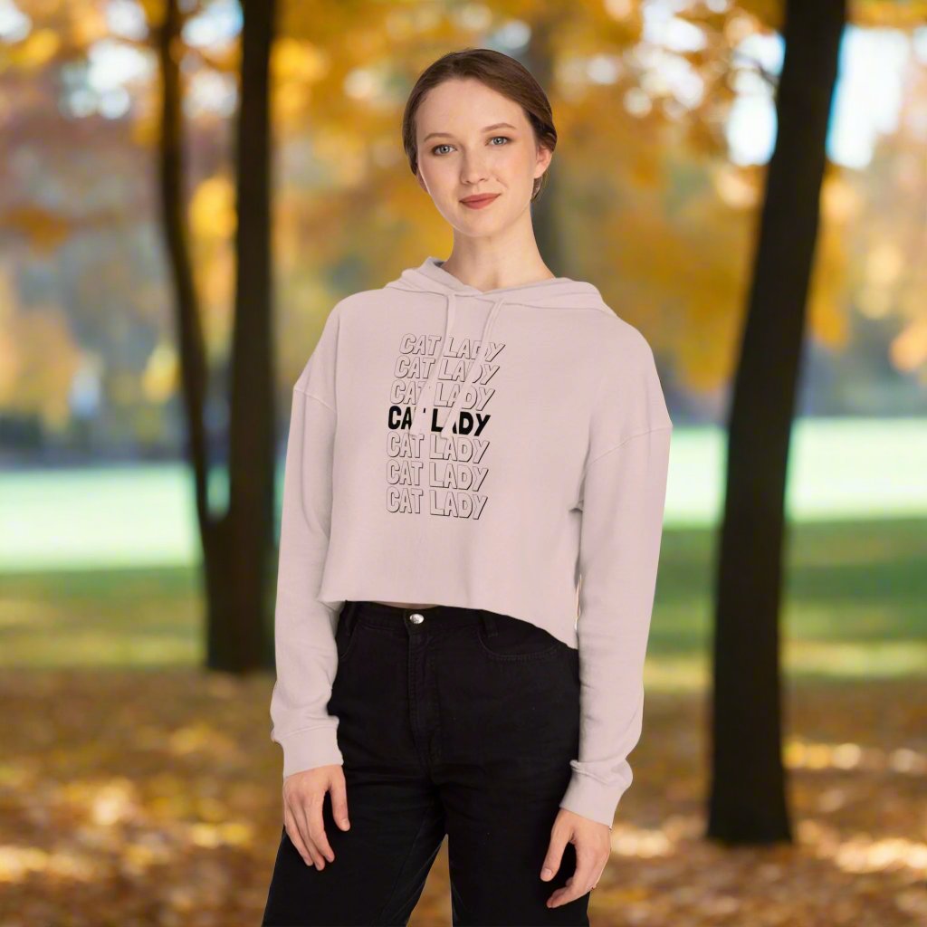 Cat Lady Cropped Hooded Sweatshirt - Hoodie - EpiAl's Shop