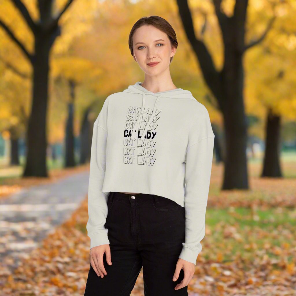 Cat Lady Cropped Hooded Sweatshirt - Hoodie - EpiAl's Shop