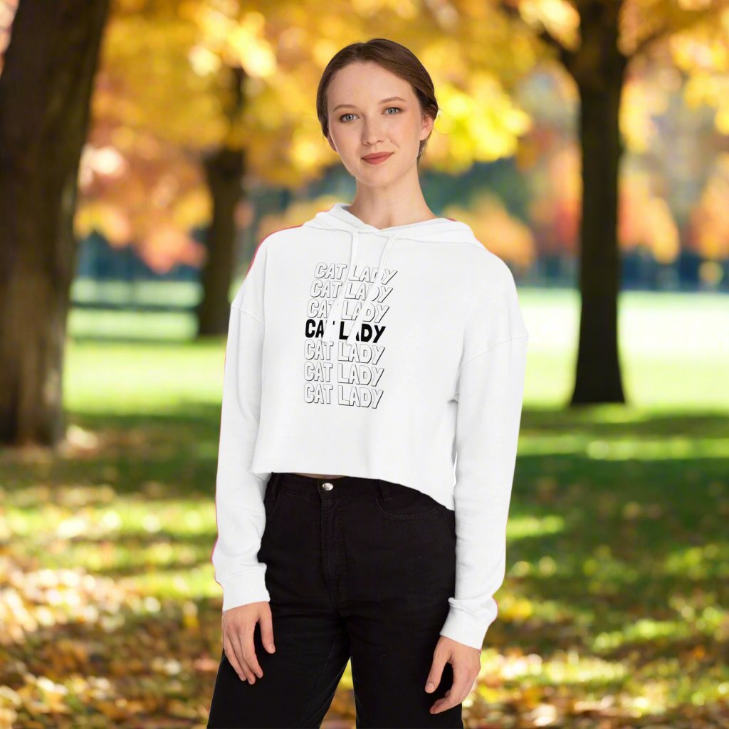 Cat Lady Cropped Hooded Sweatshirt - Hoodie - EpiAl's Shop