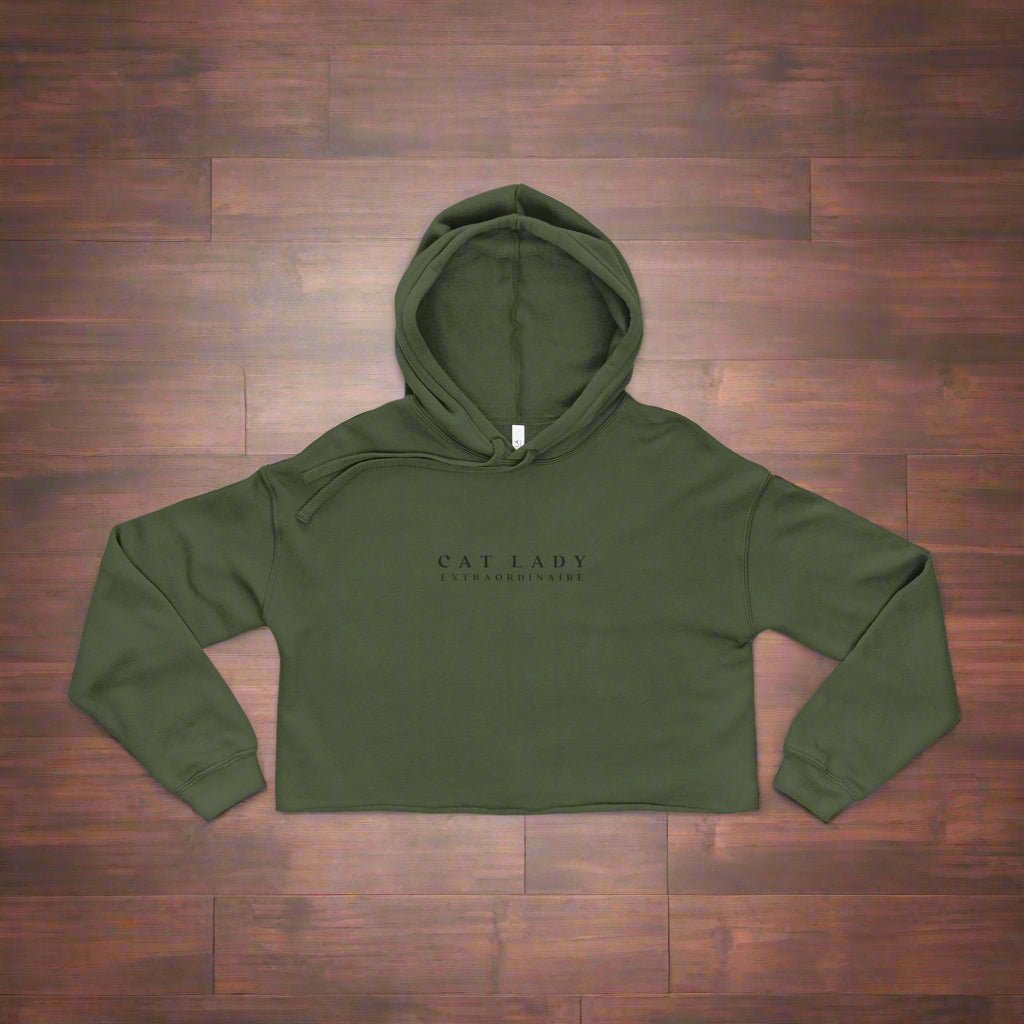 Cat Lady Cropped Hoodie, Cute Casual Wear - Clothing, Hoodies - EpiAl's Shop
