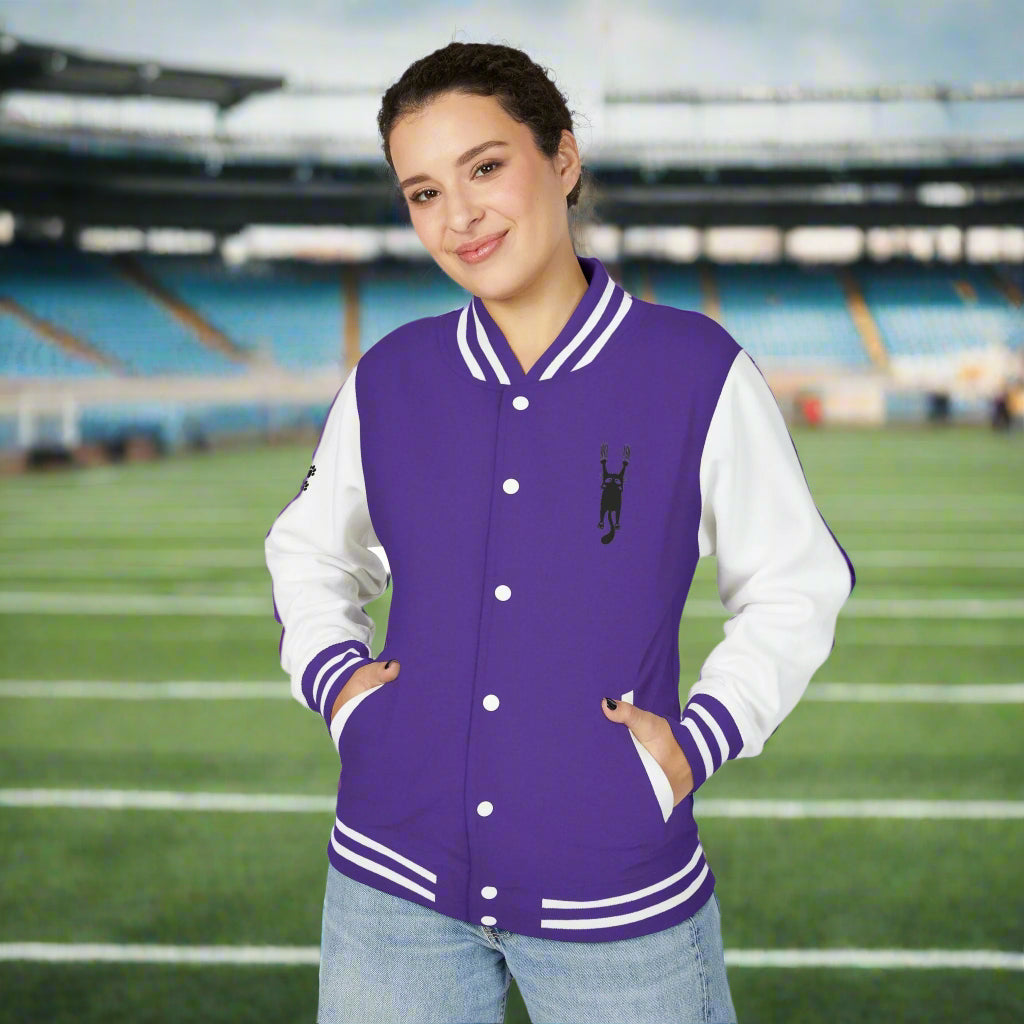 Cat Lady Hanging in There Colorful Letterman Jacket - Clothing, Coats & Jackets - EpiAl's Shop