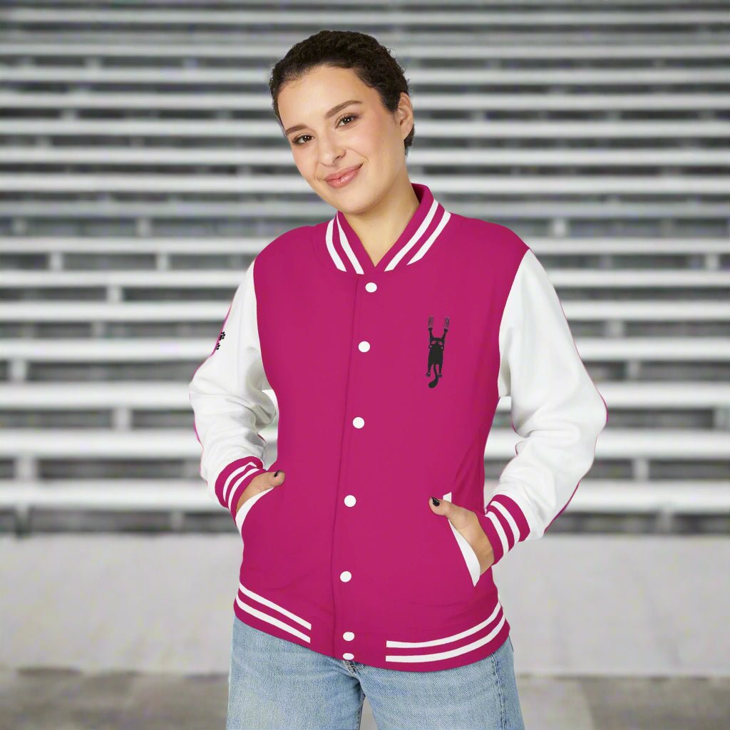 Cat Lady Hanging in There Colorful Letterman Jacket - Clothing, Coats & Jackets - EpiAl's Shop