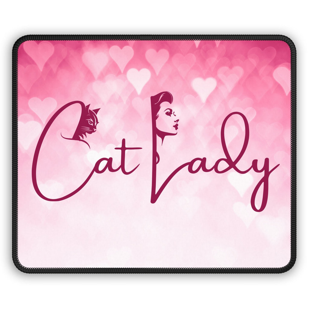 Cat Lady Hearts Gaming Mouse Pad for Cat Lovers and Gamers - Accessories, Office, Mouse Pads - EpiAl's Shop