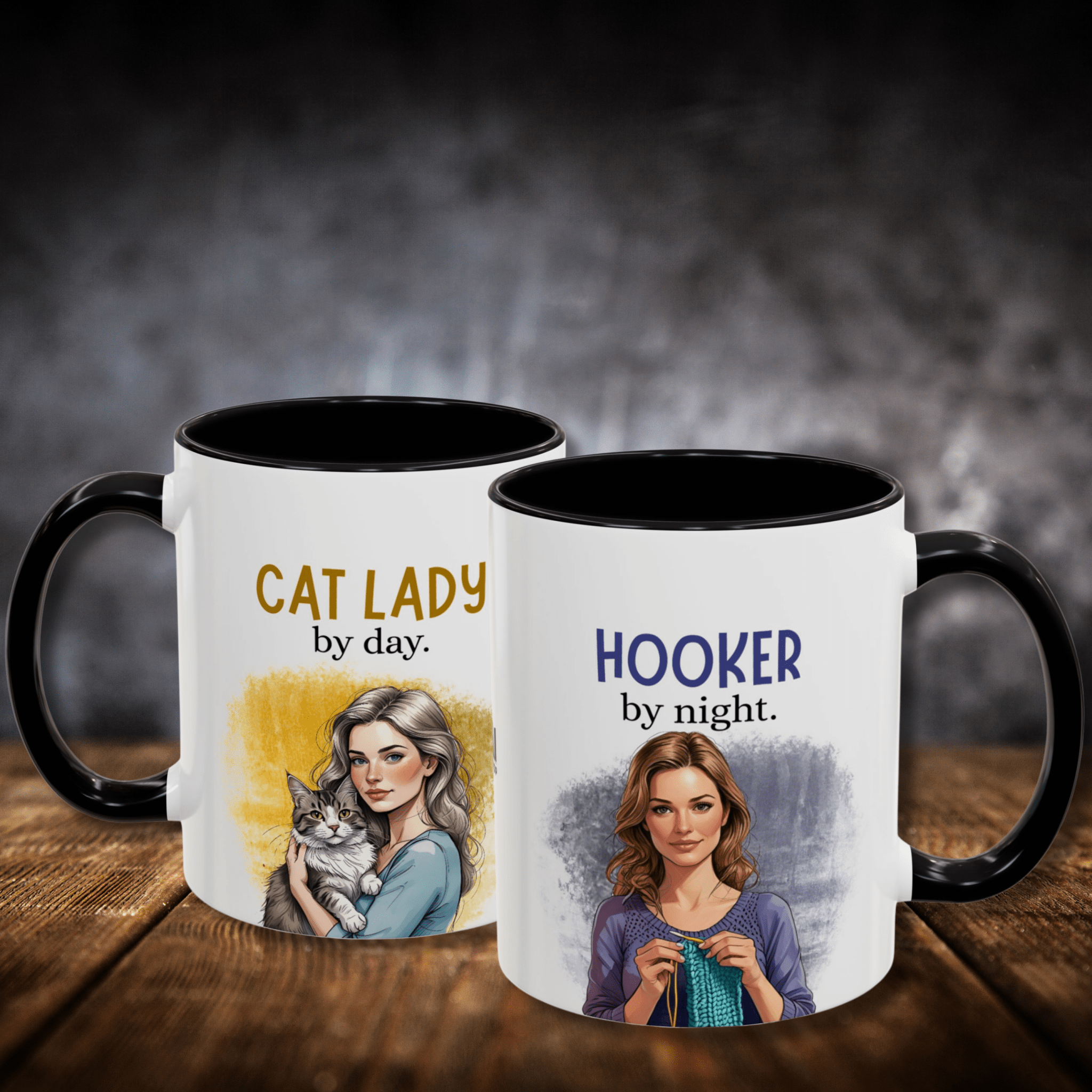 Cat Lady Hooker Funny Coffee Mug - Drinkware, Coffee Mugs - EpiAl's Shop