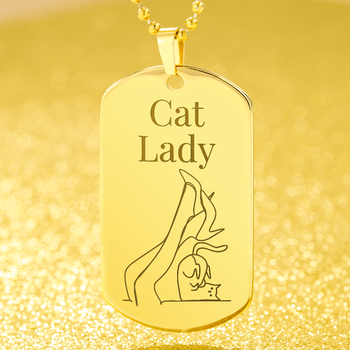 Cat Lady Legs Engraved Necklace - Jewelry, Necklaces - EpiAl's Shop