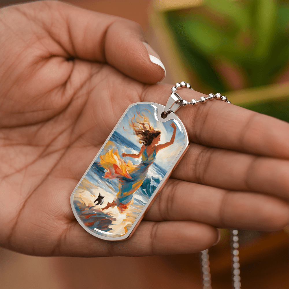Cat & Lady on the Beach Necklace - Jewelry, Necklaces - EpiAl's Shop