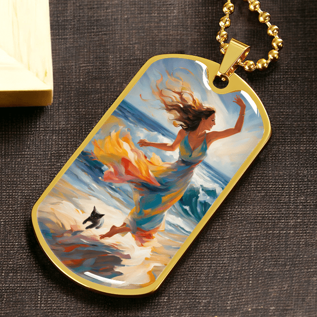 Cat & Lady on the Beach Necklace - Jewelry, Necklaces - EpiAl's Shop