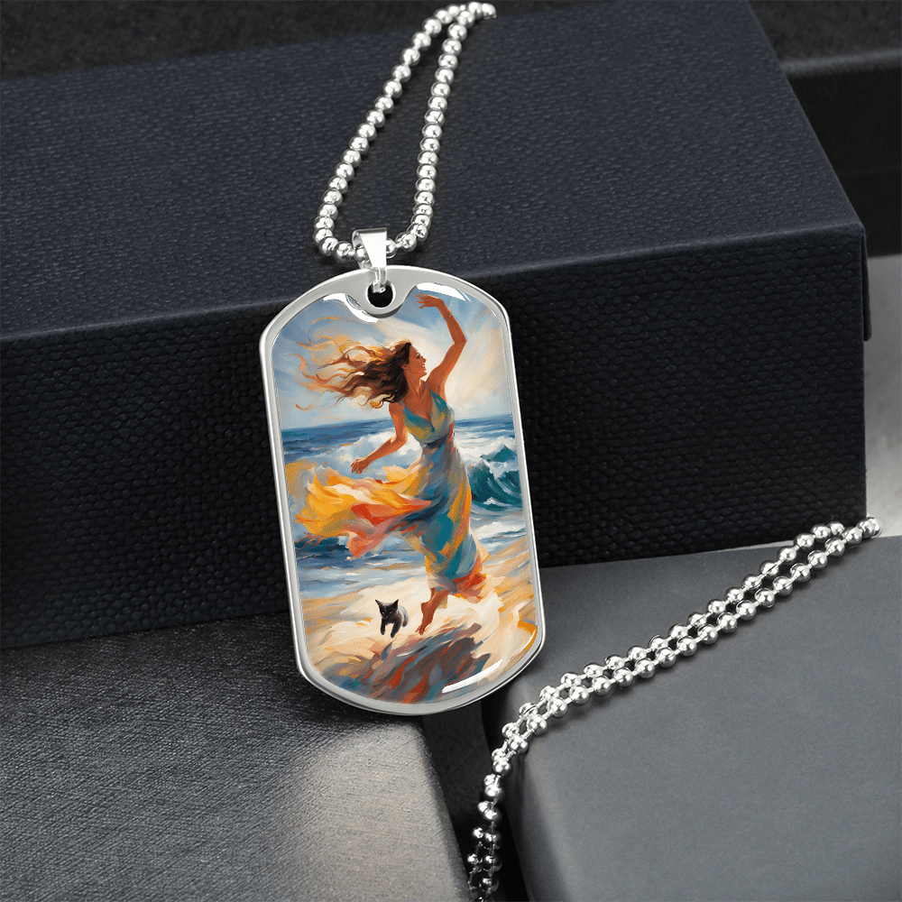 Cat & Lady on the Beach Necklace - Jewelry, Necklaces - EpiAl's Shop