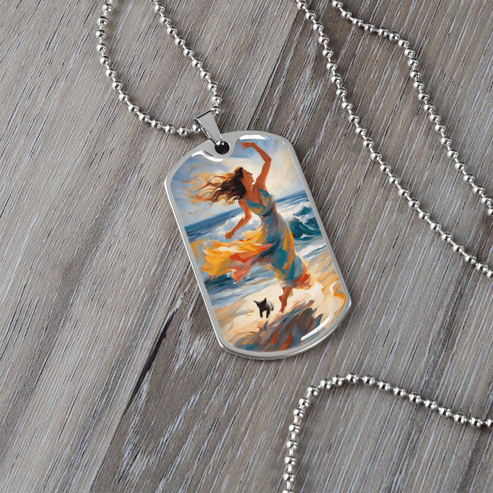 Cat & Lady on the Beach Necklace - Jewelry, Necklaces - EpiAl's Shop