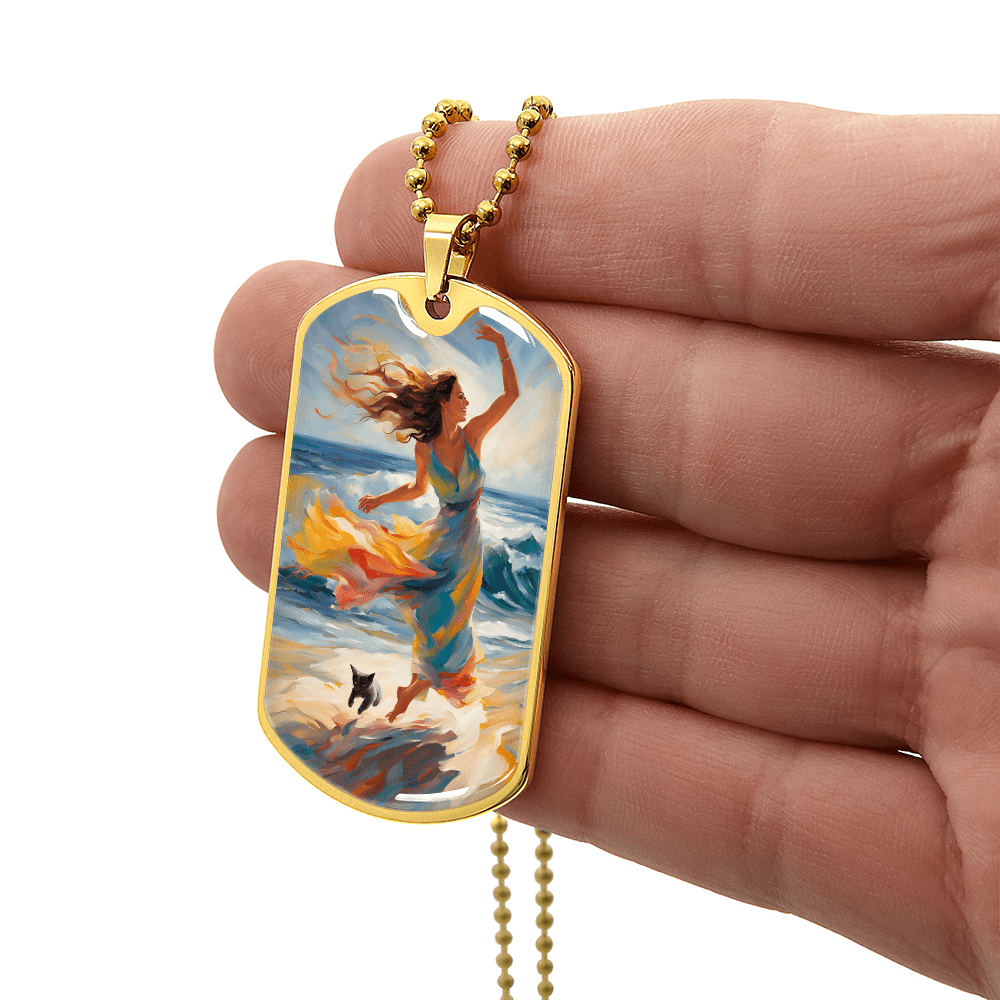 Cat & Lady on the Beach Necklace - Jewelry, Necklaces - EpiAl's Shop