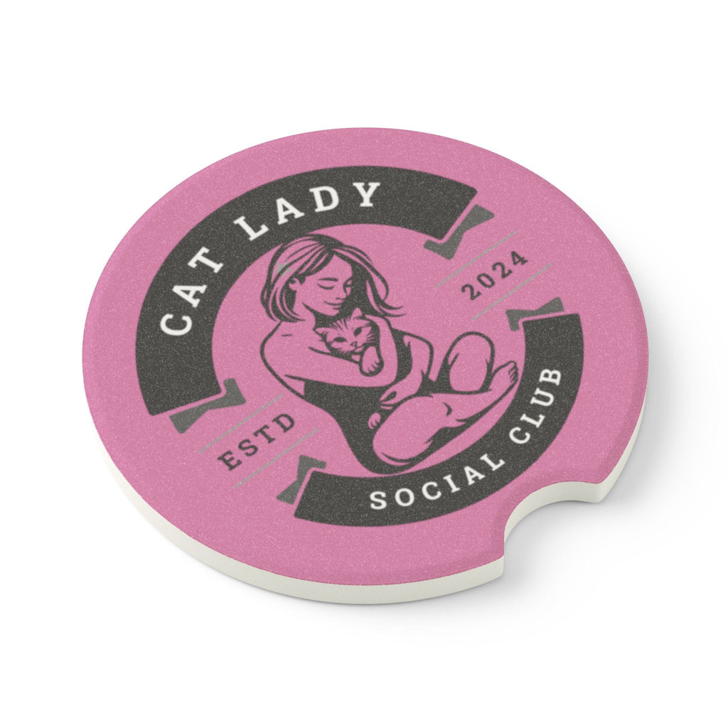 Cat Lady Social Club Soapstone Car Coaster - Home Decor - EpiAl's Shop