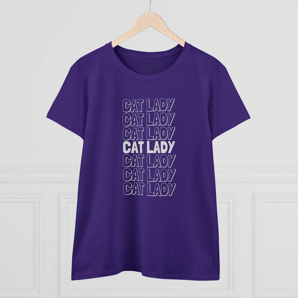 Cat Lady Women's Midweight Cotton Tee - T - Shirt - Epileptic Al’s Shop