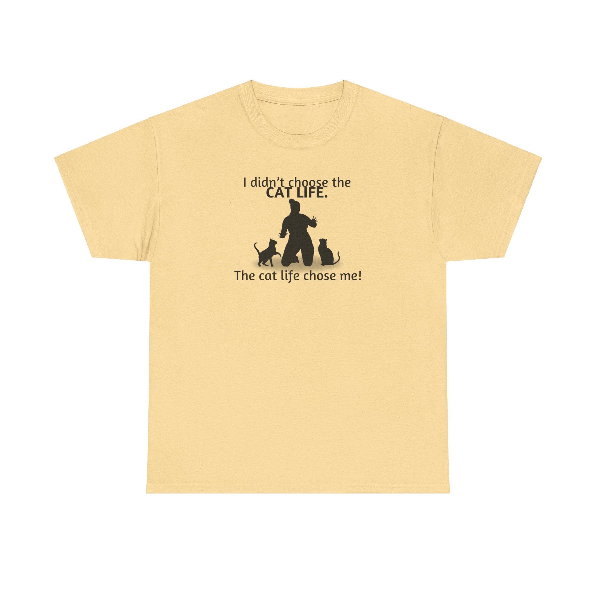 Cat Life Chose Me Heavy Cotton Tee - T-Shirt - EpiAl's Shop
