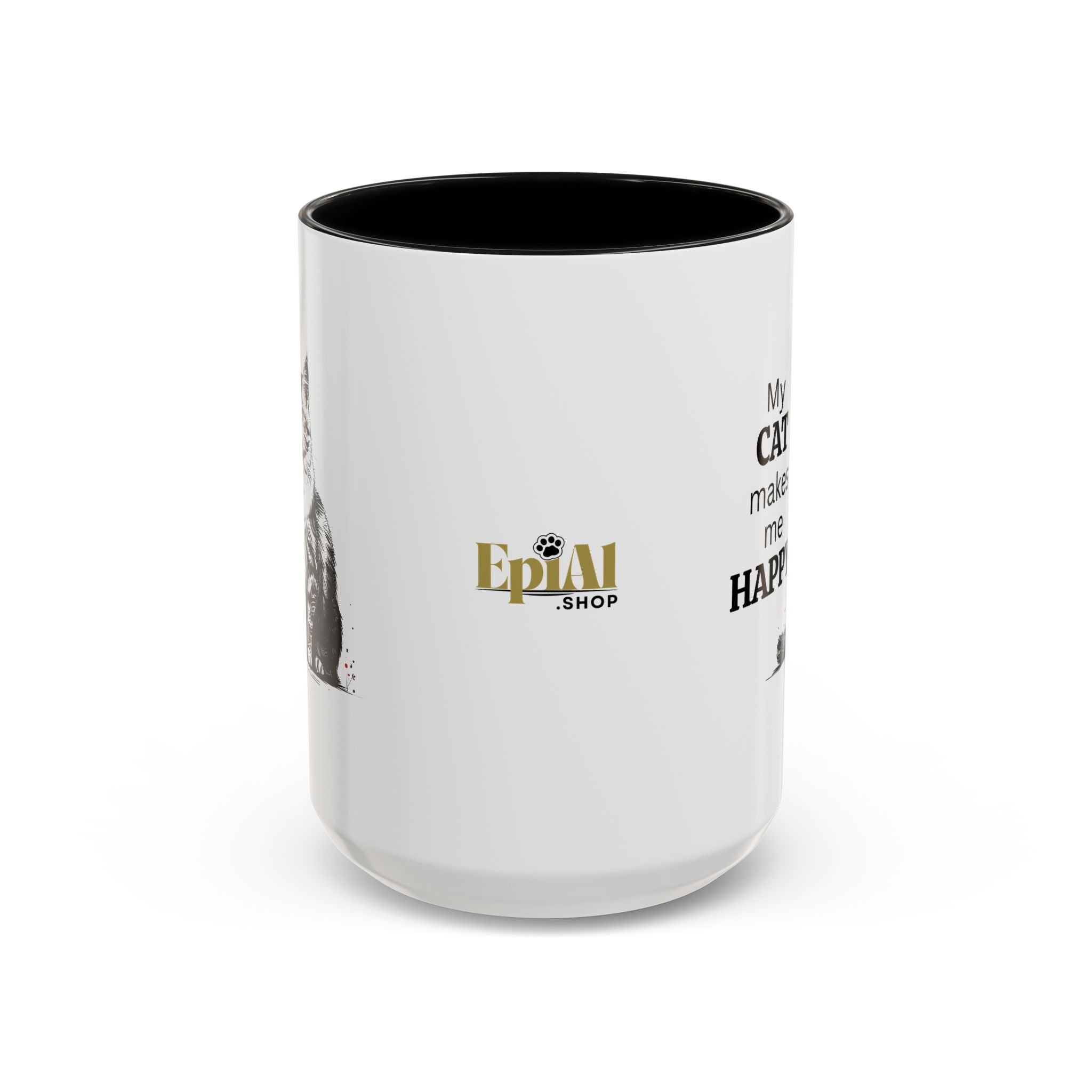Cat Lover's Accent Coffee Mug: Perfect Gift for Cat Owners - Drinkware, Coffee Mugs - EpiAl's Shop