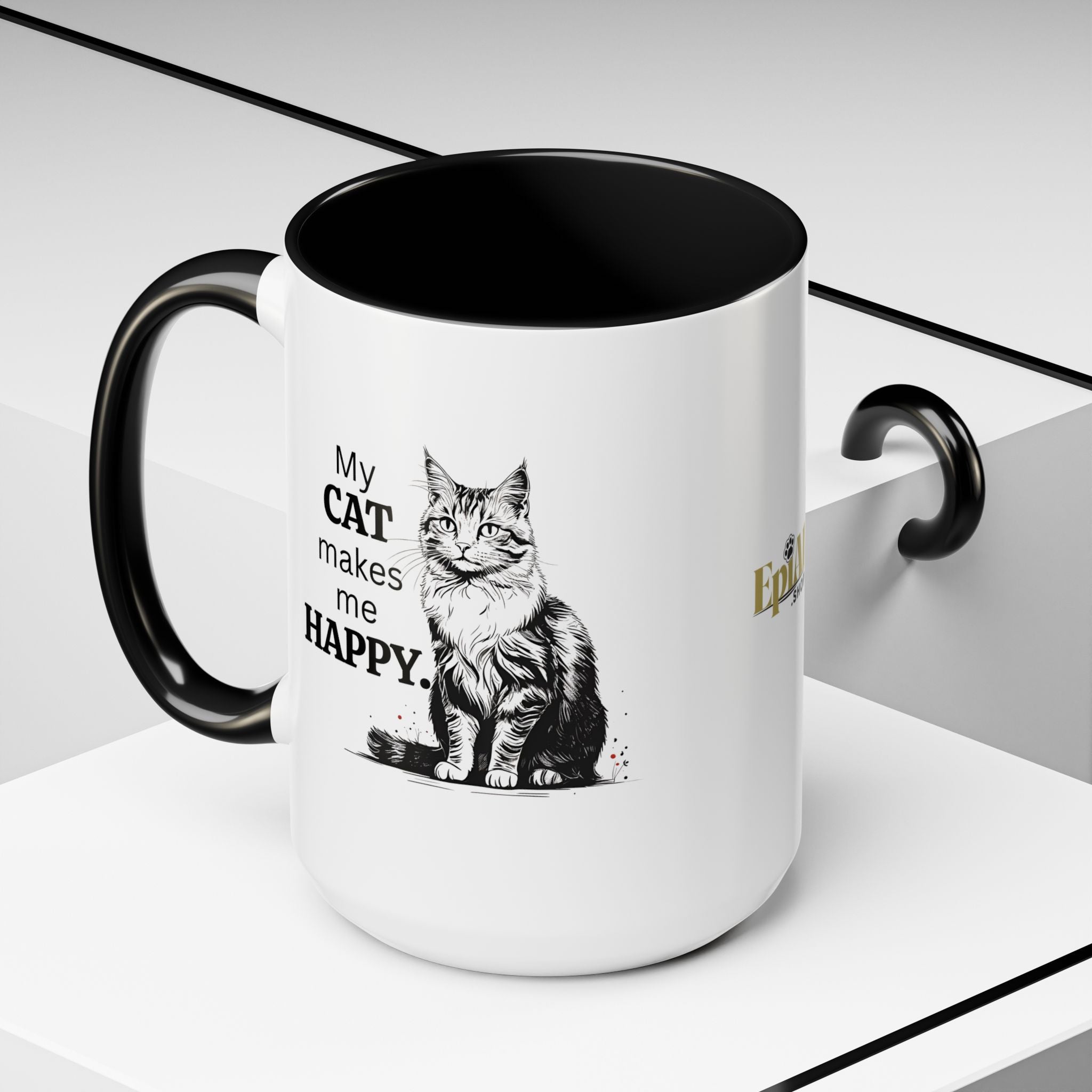 Cat Lover's Accent Coffee Mug: Perfect Gift for Cat Owners - Drinkware, Coffee Mugs - EpiAl's Shop