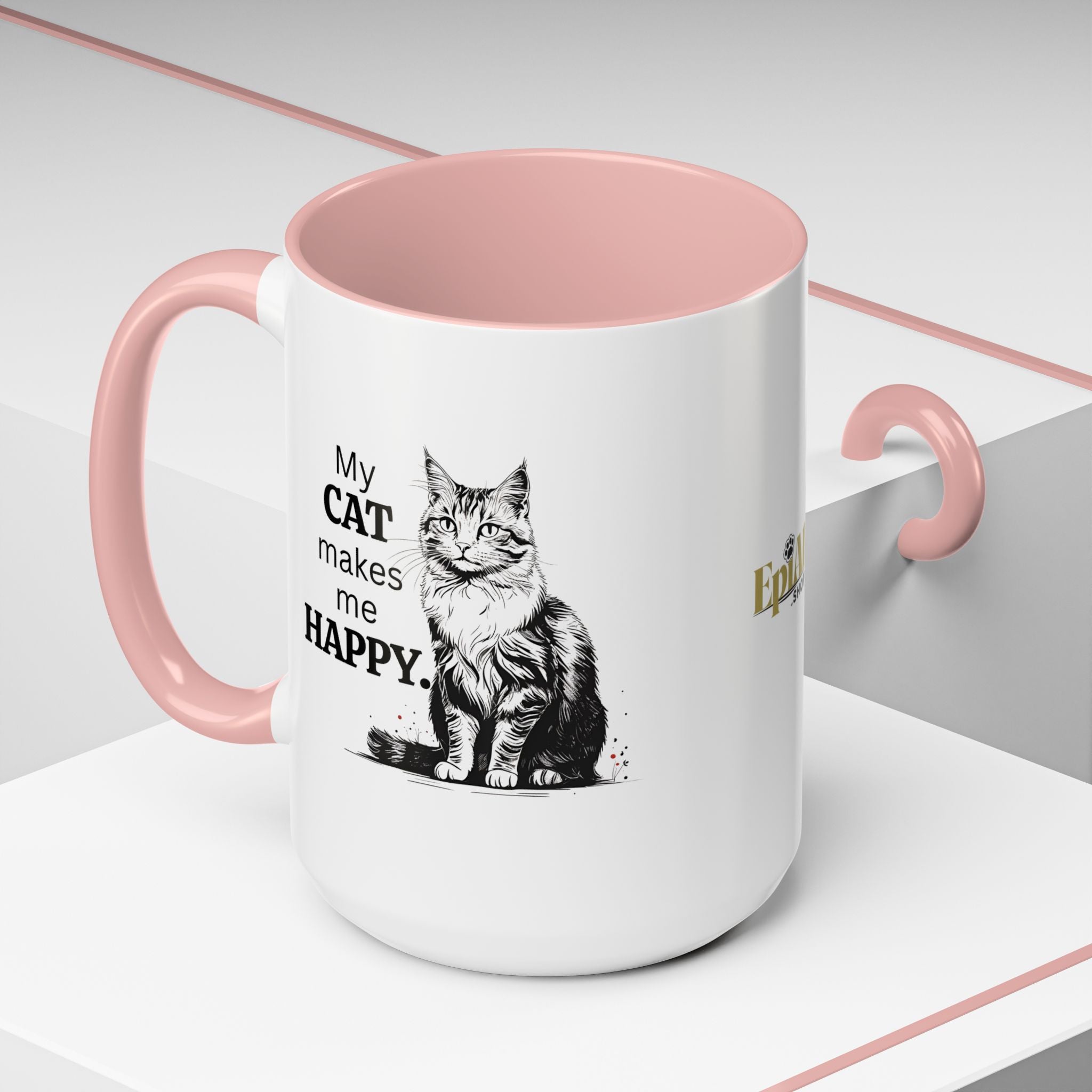 Cat Lover's Accent Coffee Mug: Perfect Gift for Cat Owners - Drinkware, Coffee Mugs - EpiAl's Shop
