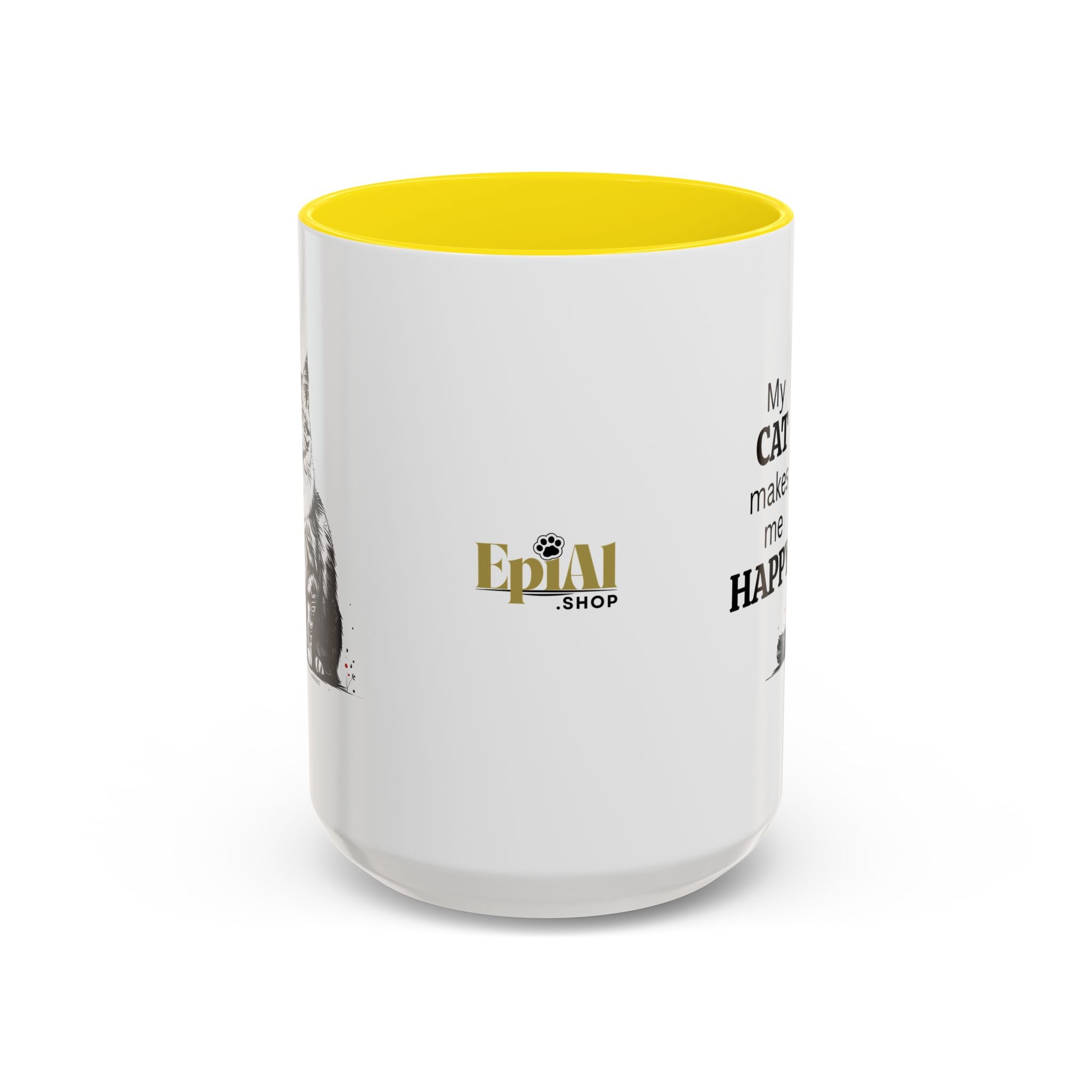 Cat Lover's Accent Coffee Mug: Perfect Gift for Cat Owners - Drinkware, Coffee Mugs - EpiAl's Shop