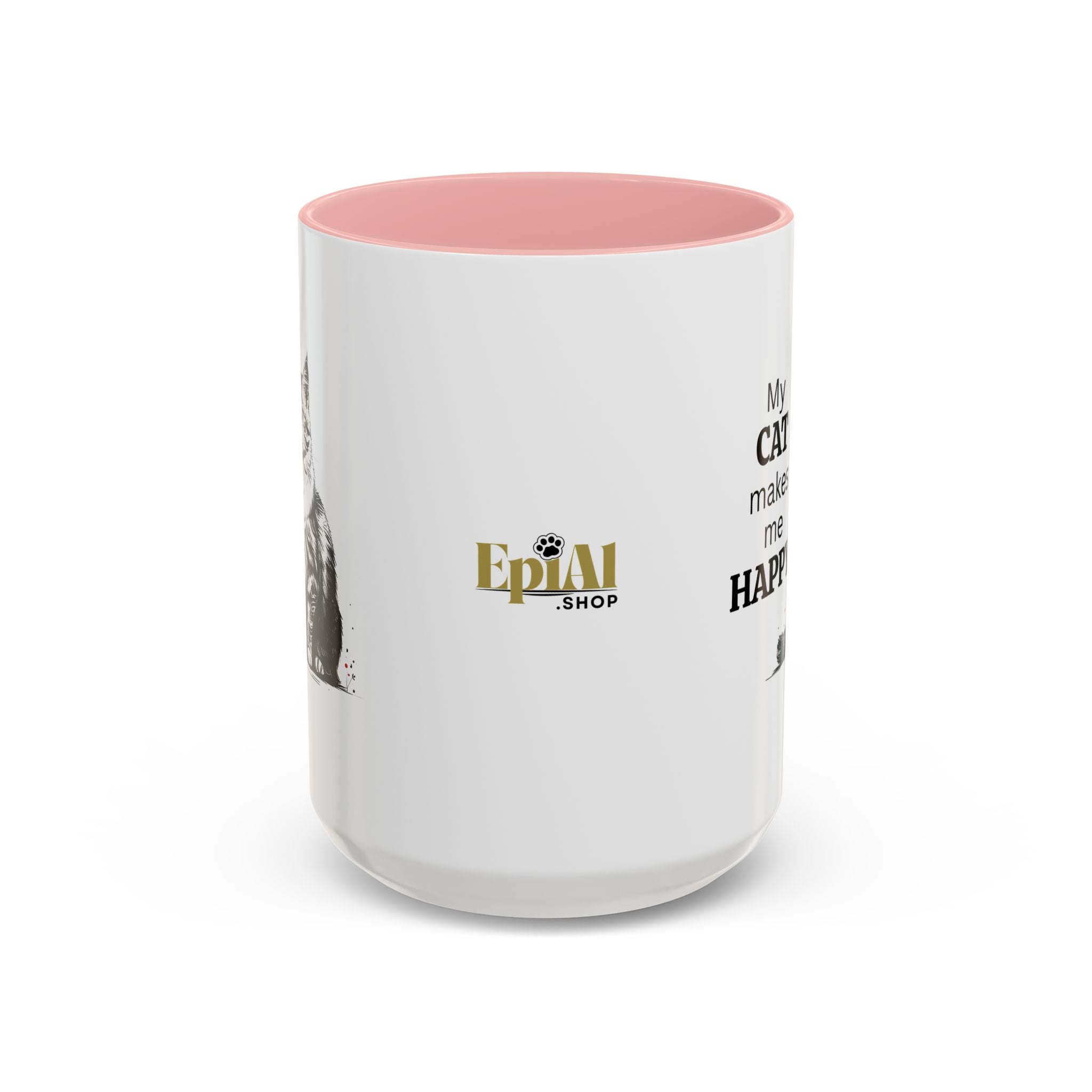 Cat Lover's Accent Coffee Mug: Perfect Gift for Cat Owners - Drinkware, Coffee Mugs - EpiAl's Shop