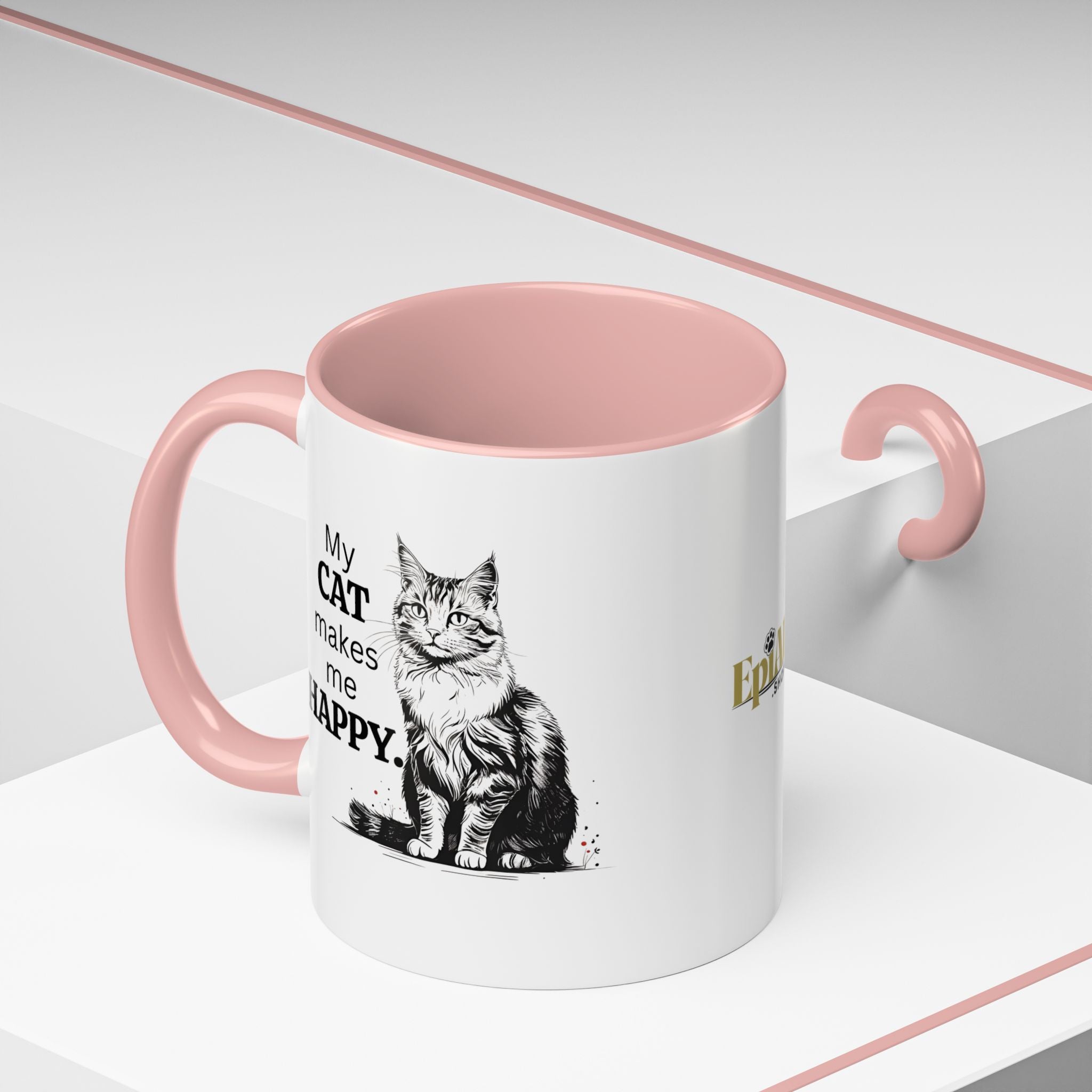 Cat Lover's Accent Coffee Mug: Perfect Gift for Cat Owners - Drinkware, Coffee Mugs - EpiAl's Shop