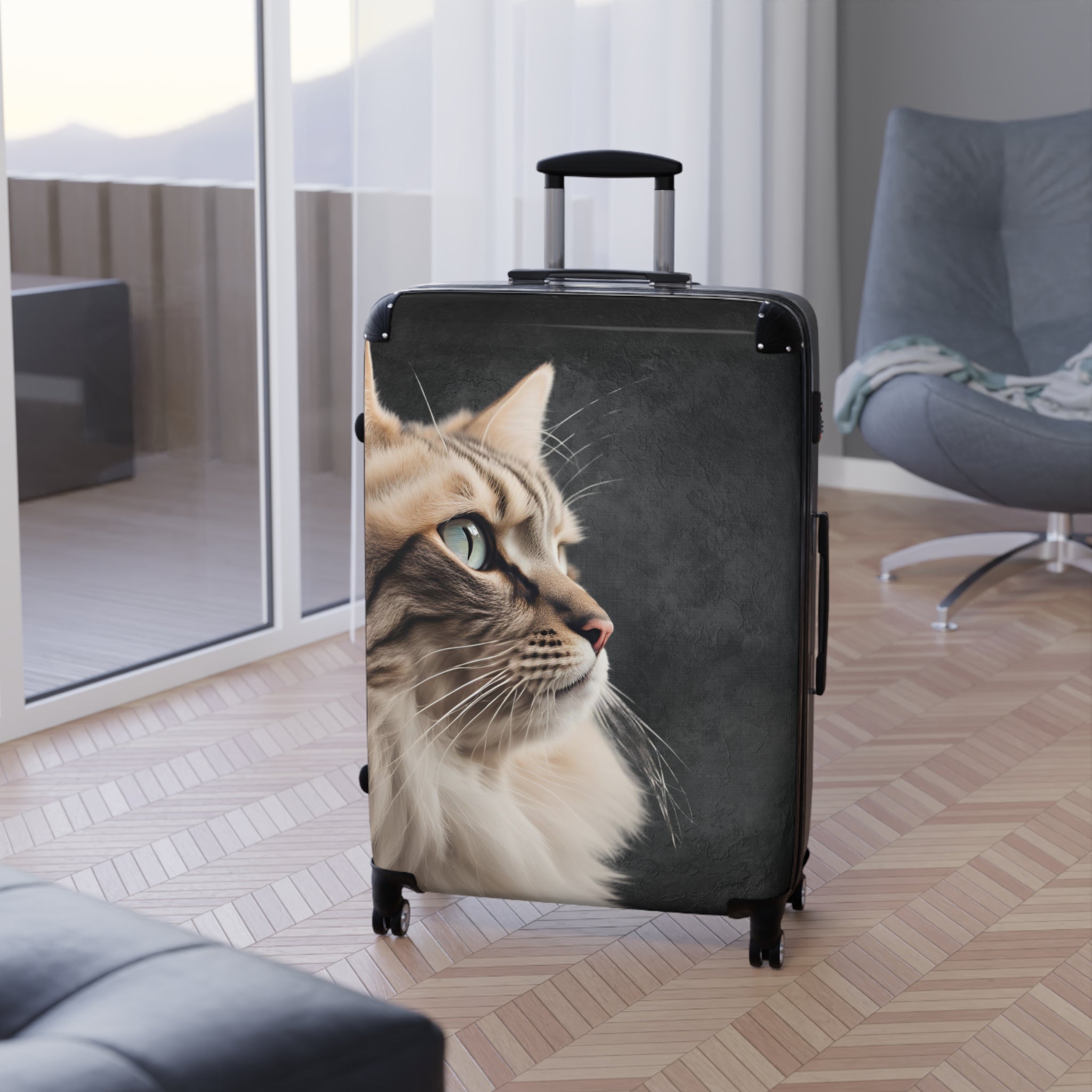 Cat Lover's Suitcase - Stylish Pet - Themed Luggage for Travel - Bags, Suitcases - EpiAl's Shop