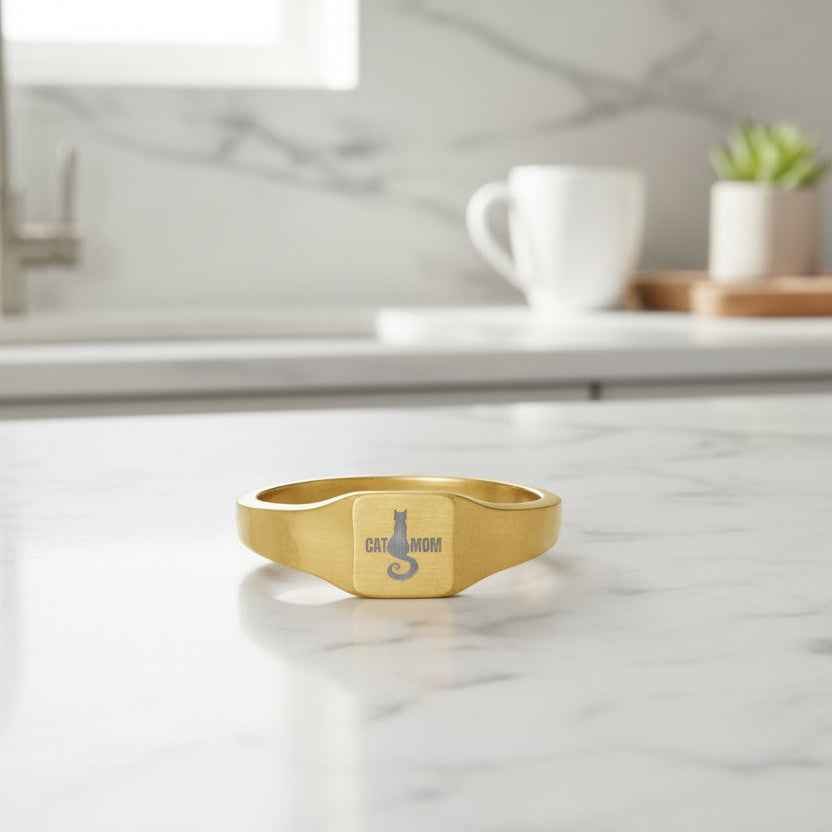 CAT MOM Square Signet Ring — Officially Spoken For - Jewelry, Rings - EpiAl's Shop