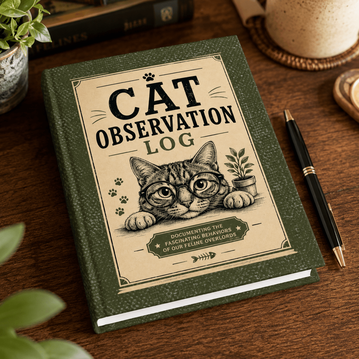 Cat Observation Log Ruled Journal – Vintage Cat Lover Notebook - Paper Products, Notebooks and Journals - EpiAl's Shop