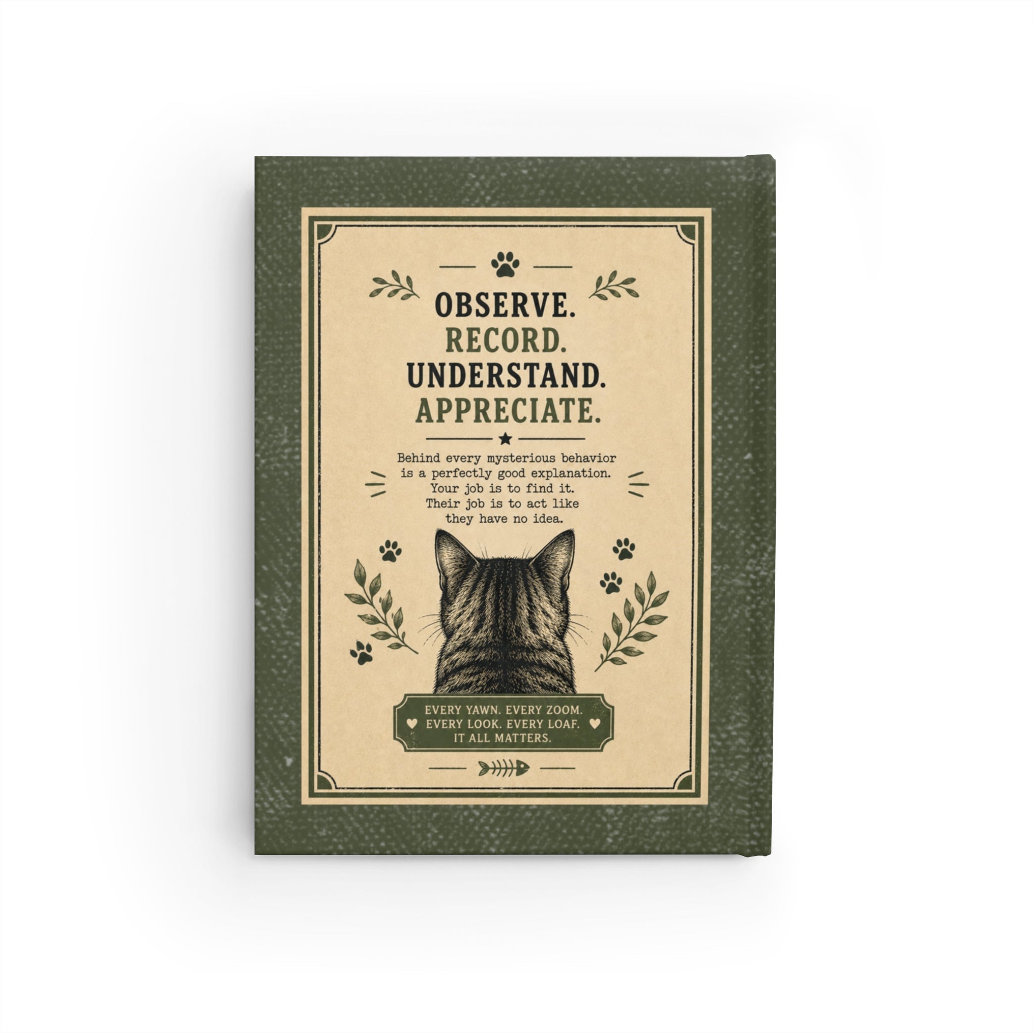 Cat Observation Log Ruled Journal – Vintage Cat Lover Notebook - Paper Products, Notebooks and Journals - EpiAl's Shop