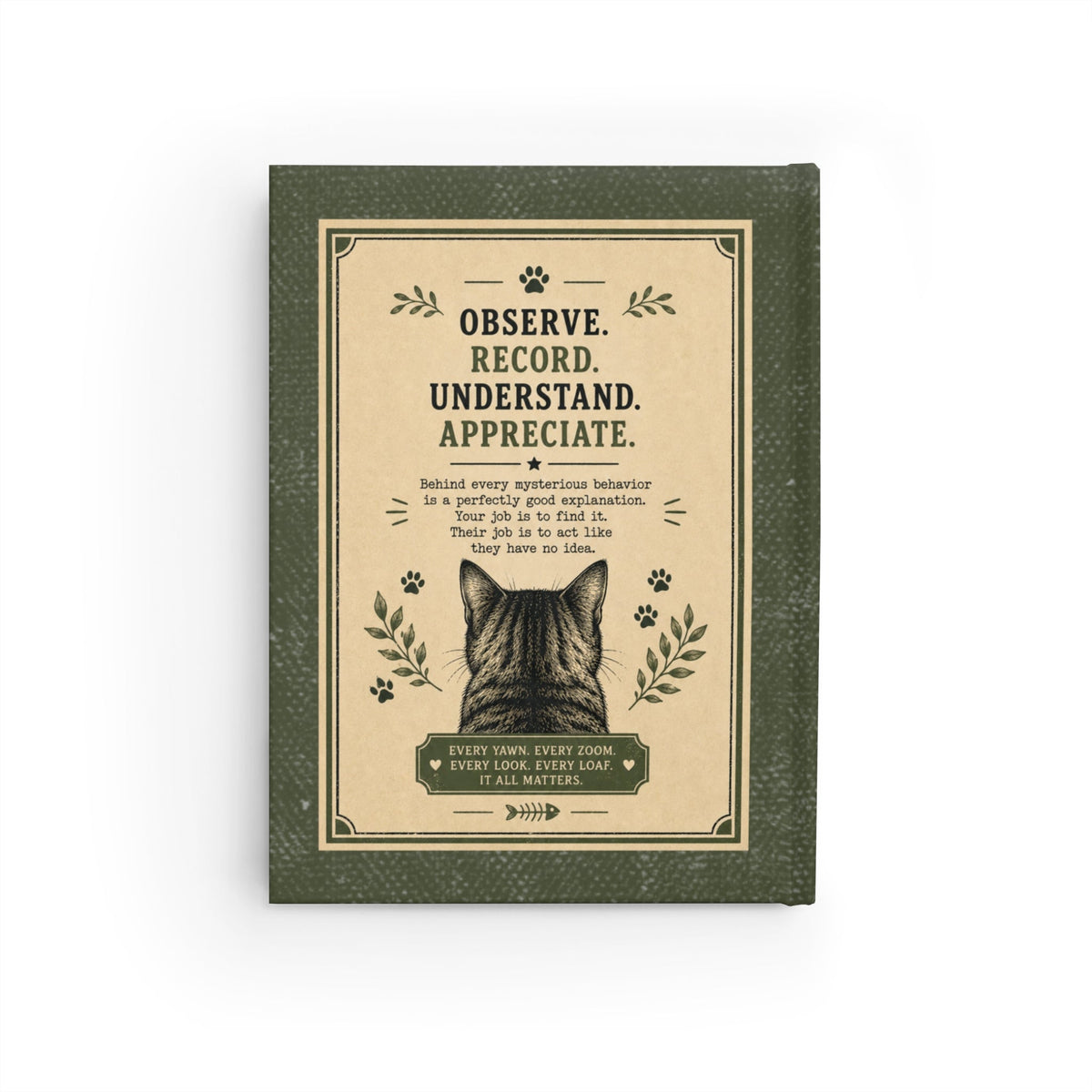 Cat Observation Log Ruled Journal – Vintage Cat Lover Notebook - Paper Products, Notebooks and Journals - EpiAl's Shop
