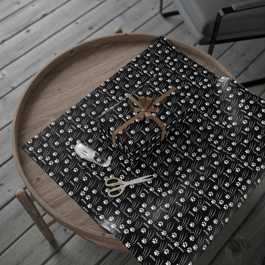 Cat Paw Scratch Gift Wrap – Black & White - Gift Wrap, Paper - EpiAl's Shop