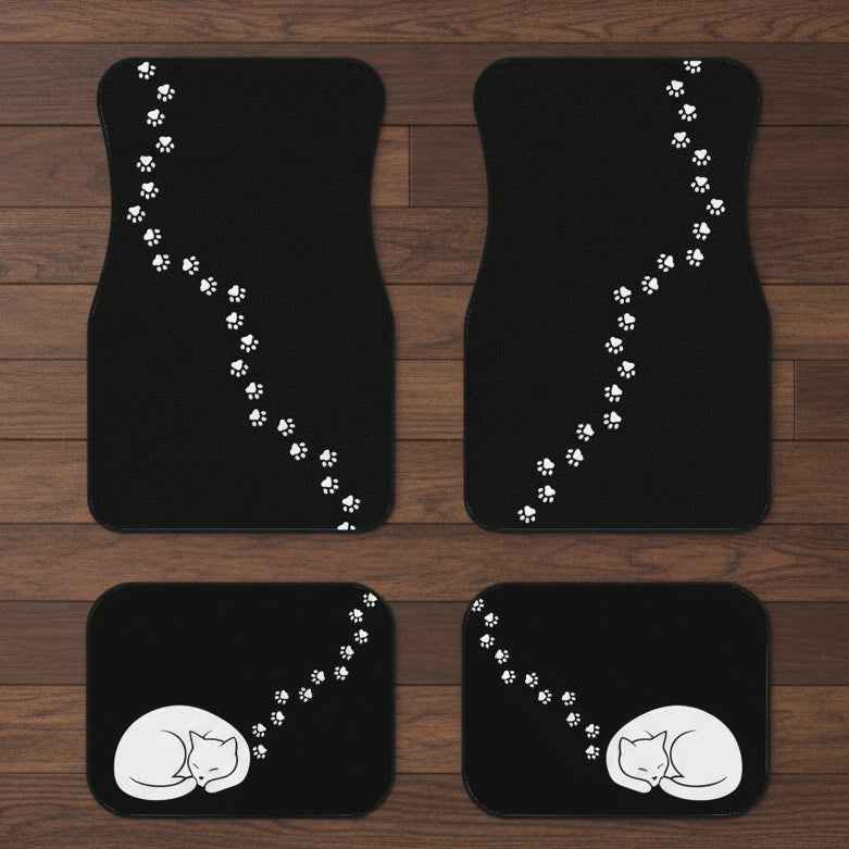 Cat Paw Trail Car Floor Mats – Set of 4 - Vehicle Floor Mats - EpiAl's Shop