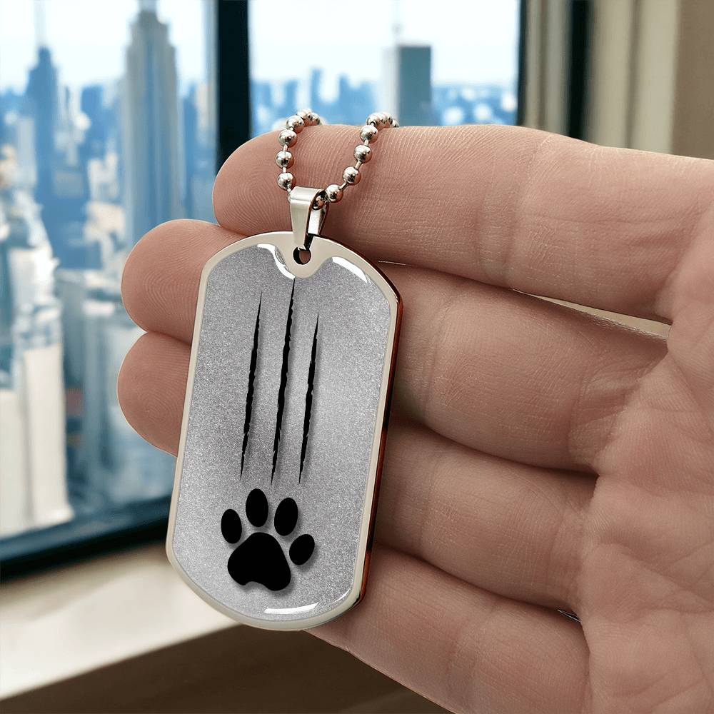 Cat Scratch Dog Tag Necklace - Jewelry - Epileptic Al’s Shop