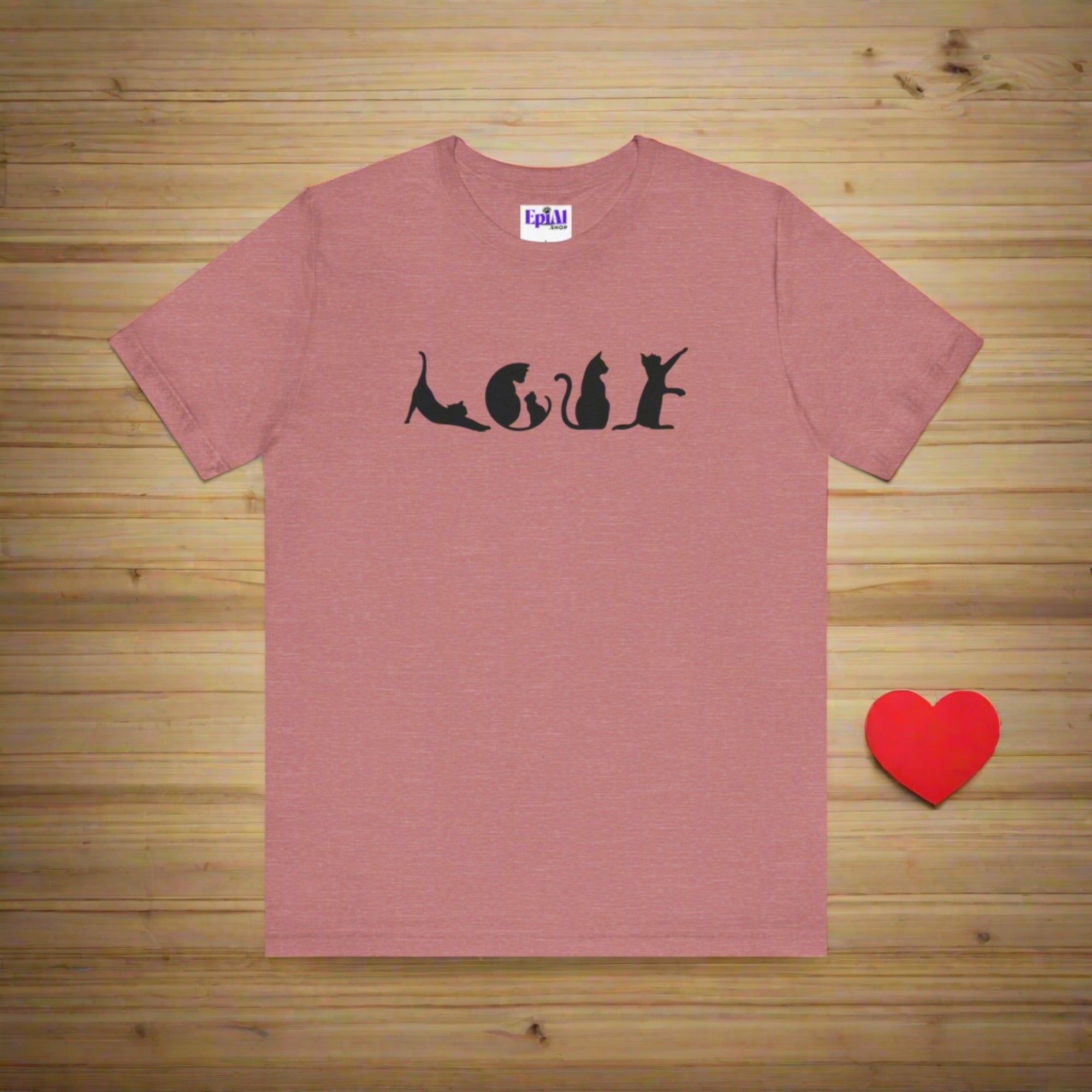 Cat Shaped Love Unisex Jersey Short Sleeve Tee - T - Shirt - Epileptic Al’s Shop