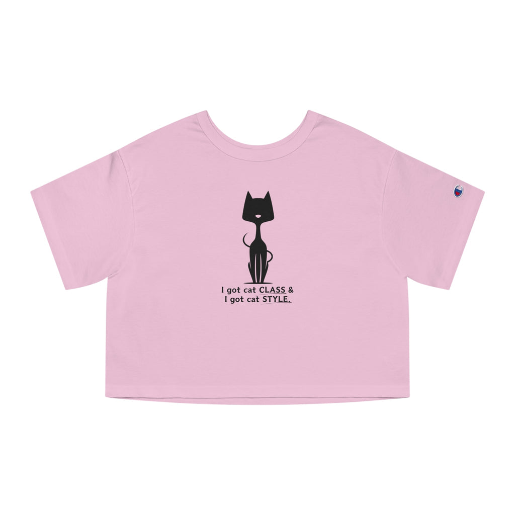 Cat Style Champion Women's Heritage Cropped T - Shirt - T - Shirt - Epileptic Al’s Shop