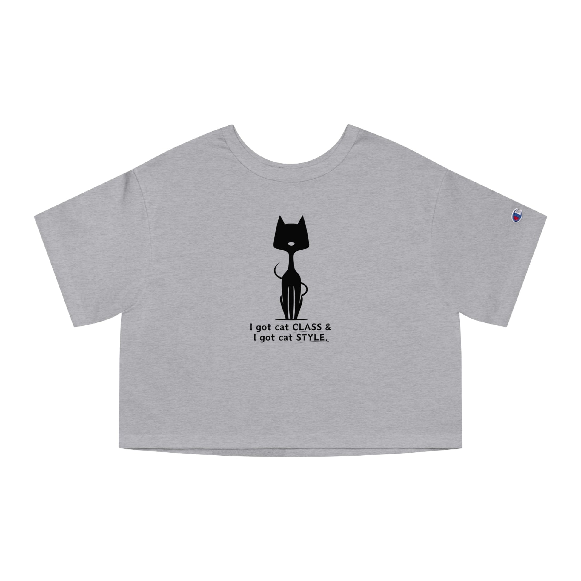 Cat Style Champion Women's Heritage Cropped T - Shirt - T - Shirt - Epileptic Al’s Shop