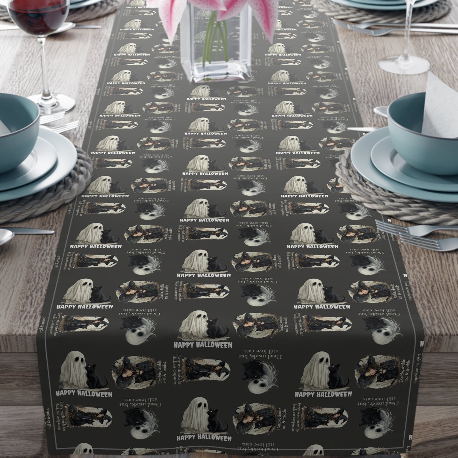 Cat - Themed Halloween Table Runner - Decor, Dining, Table Decor - EpiAl's Shop