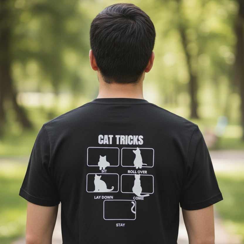 Cat Tricks Unisex Heavy Cotton Pocket Tee - T - Shirt - Epileptic Al’s Shop