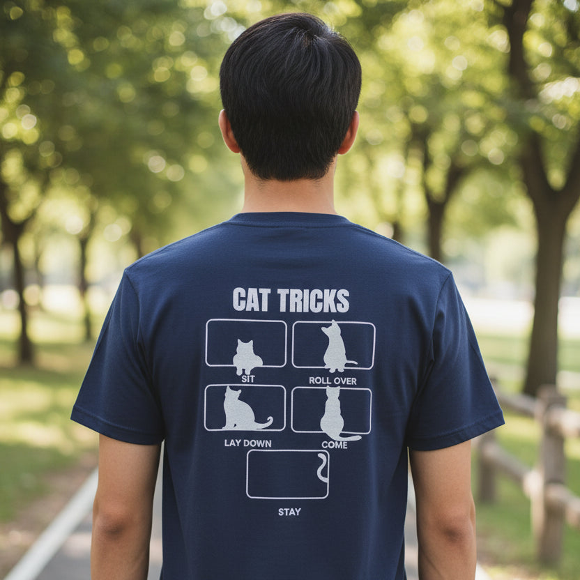 Cat Tricks Unisex Heavy Cotton Pocket Tee - T - Shirt - Epileptic Al’s Shop