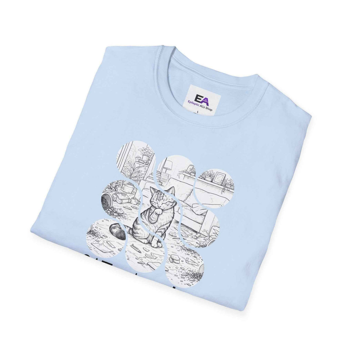 CATastrophe Cat Paw Unisex T-Shirt – Funny Cat Chaos Graphic Tee - Clothing, Unisex, T-Shirts - EpiAl's Shop