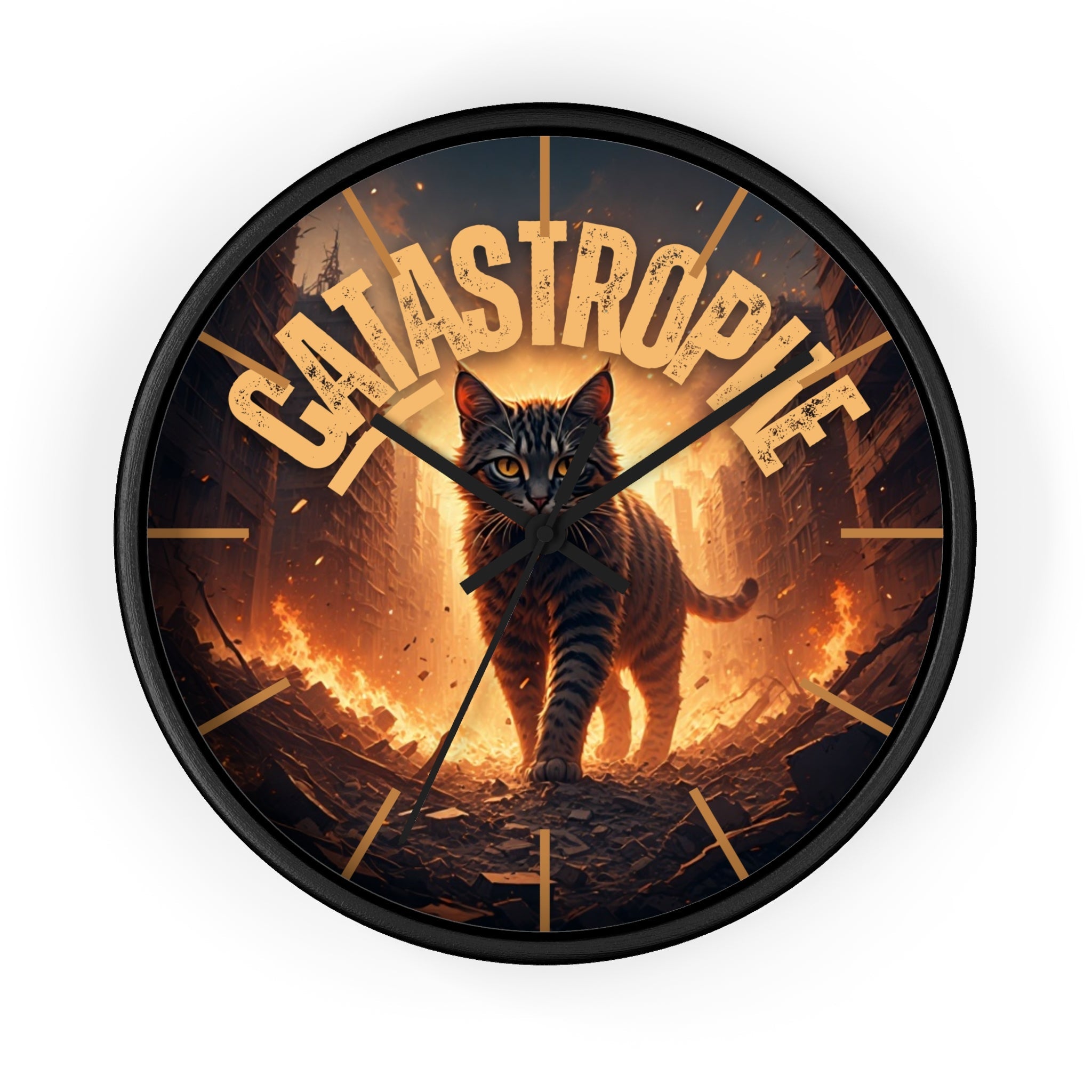 Catastrophe Cat Wall Clock, Unique Home Decor - Decor, Home, Wall Clocks - EpiAl's Shop
