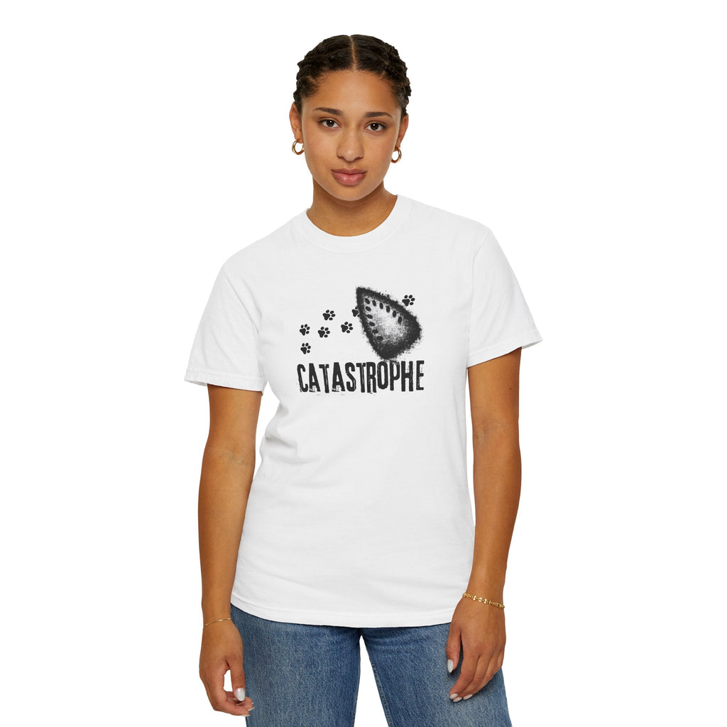 Catastrophe Iron Burn Graphic T-Shirt | Funny Cat Pun Shirt | Distressed Grunge Cat Tee - Clothing, Unisex, T-Shirts - EpiAl's Shop