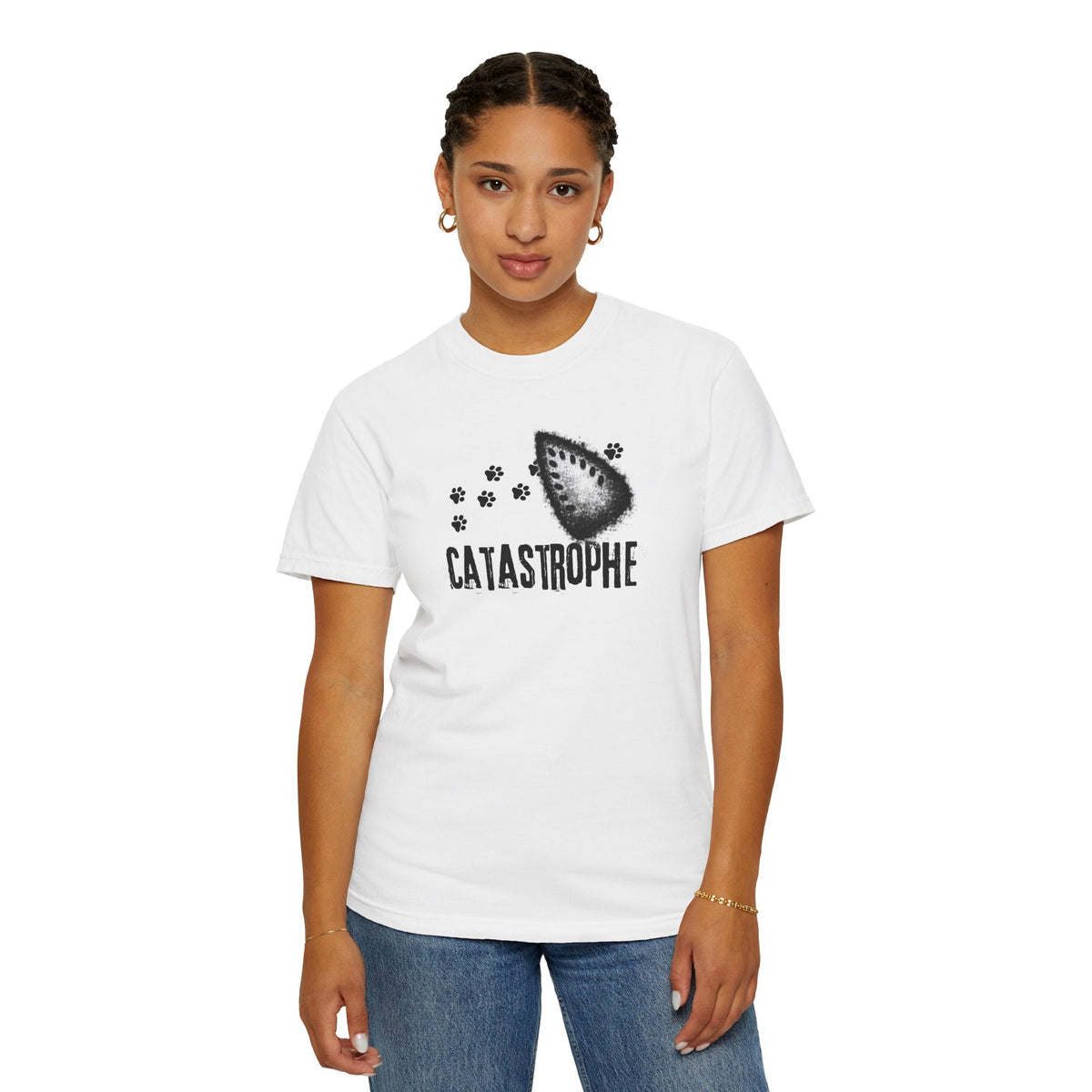 Catastrophe Iron Burn Graphic T-Shirt | Funny Cat Pun Shirt | Distressed Grunge Cat Tee - Clothing, Unisex, T-Shirts - EpiAl's Shop