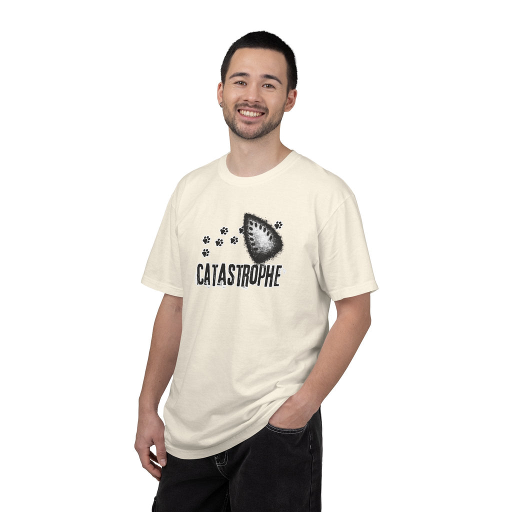 Catastrophe Iron Burn Graphic T-Shirt | Funny Cat Pun Shirt | Distressed Grunge Cat Tee - Clothing, Unisex, T-Shirts - EpiAl's Shop