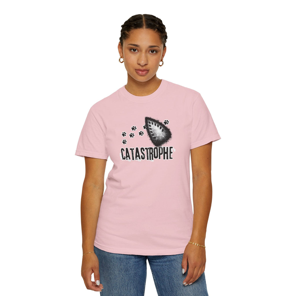 Catastrophe Iron Burn Graphic T-Shirt | Funny Cat Pun Shirt | Distressed Grunge Cat Tee - Clothing, Unisex, T-Shirts - EpiAl's Shop