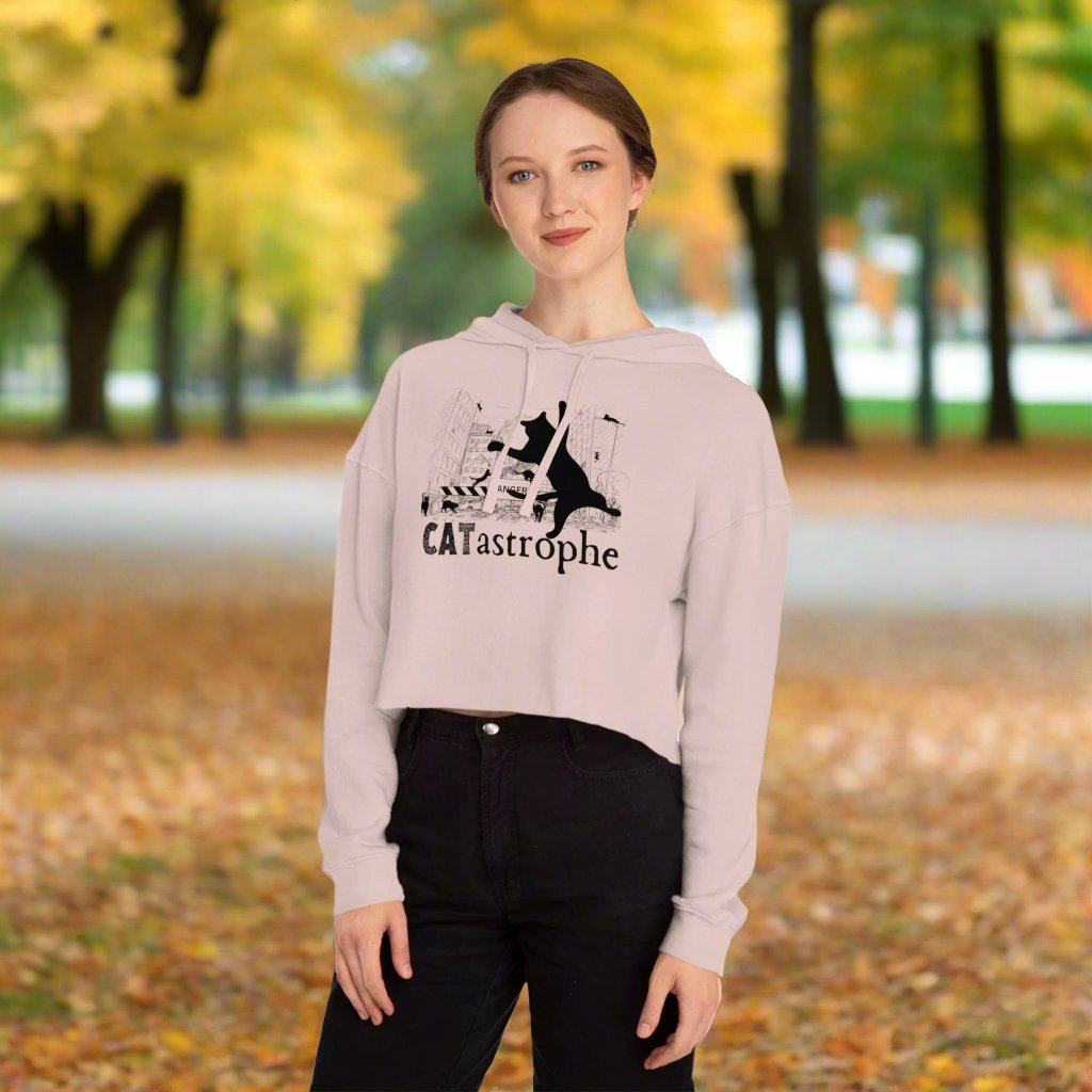 CATastrophe Women's Cropped Hooded Sweatshirt - Hoodie - EpiAl's Shop